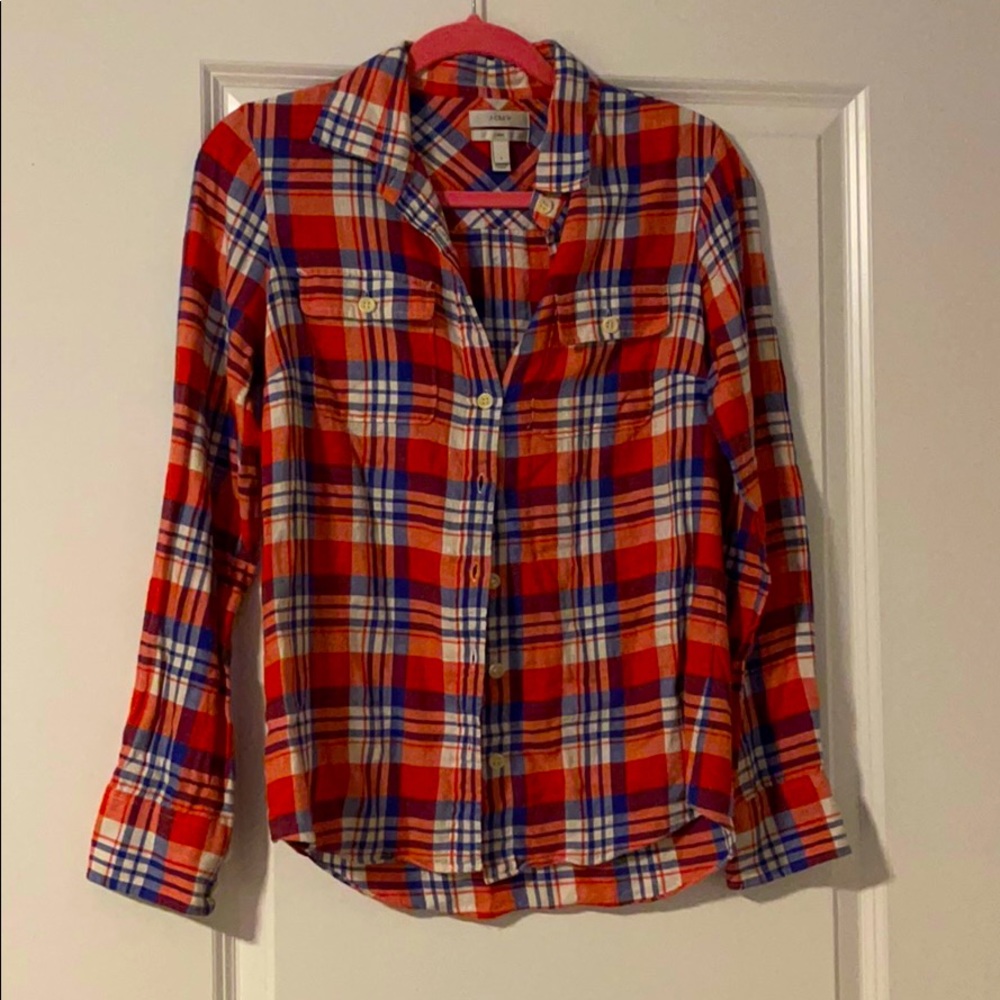 Flannel long sleeve top